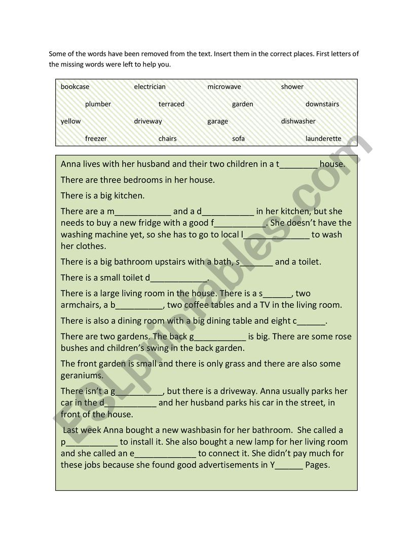 home worksheet