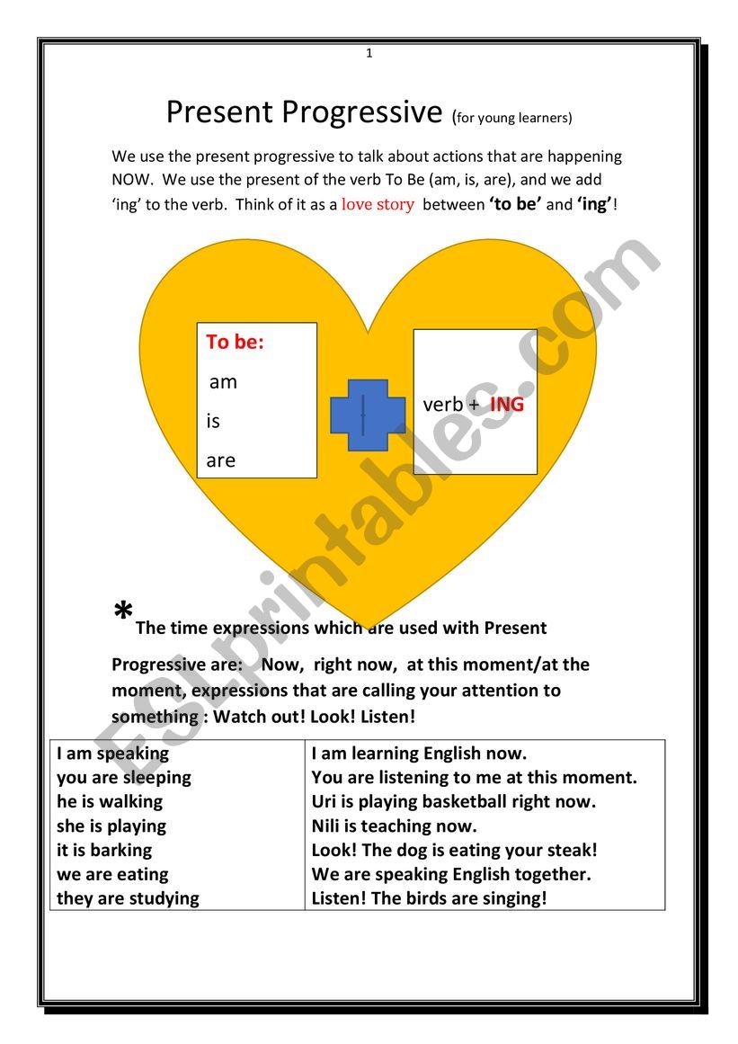 Present Progressive for young learners