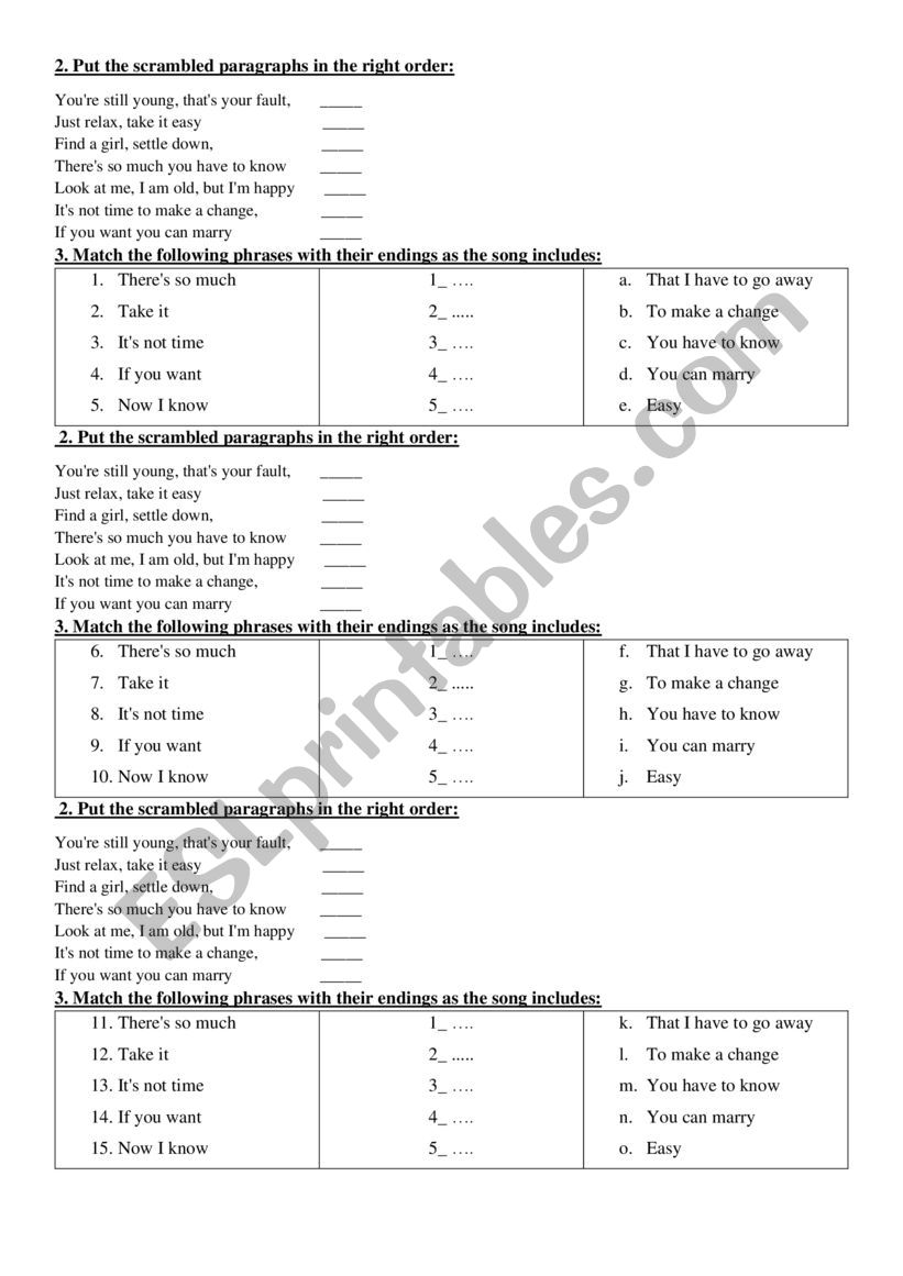 father and son worksheet