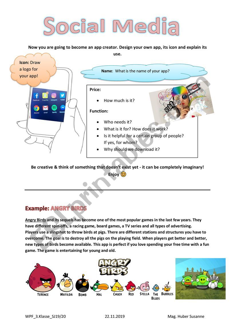 English worksheets create your own app