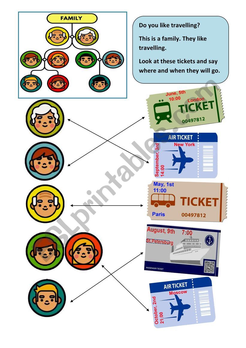 Traveling (dates + time) worksheet