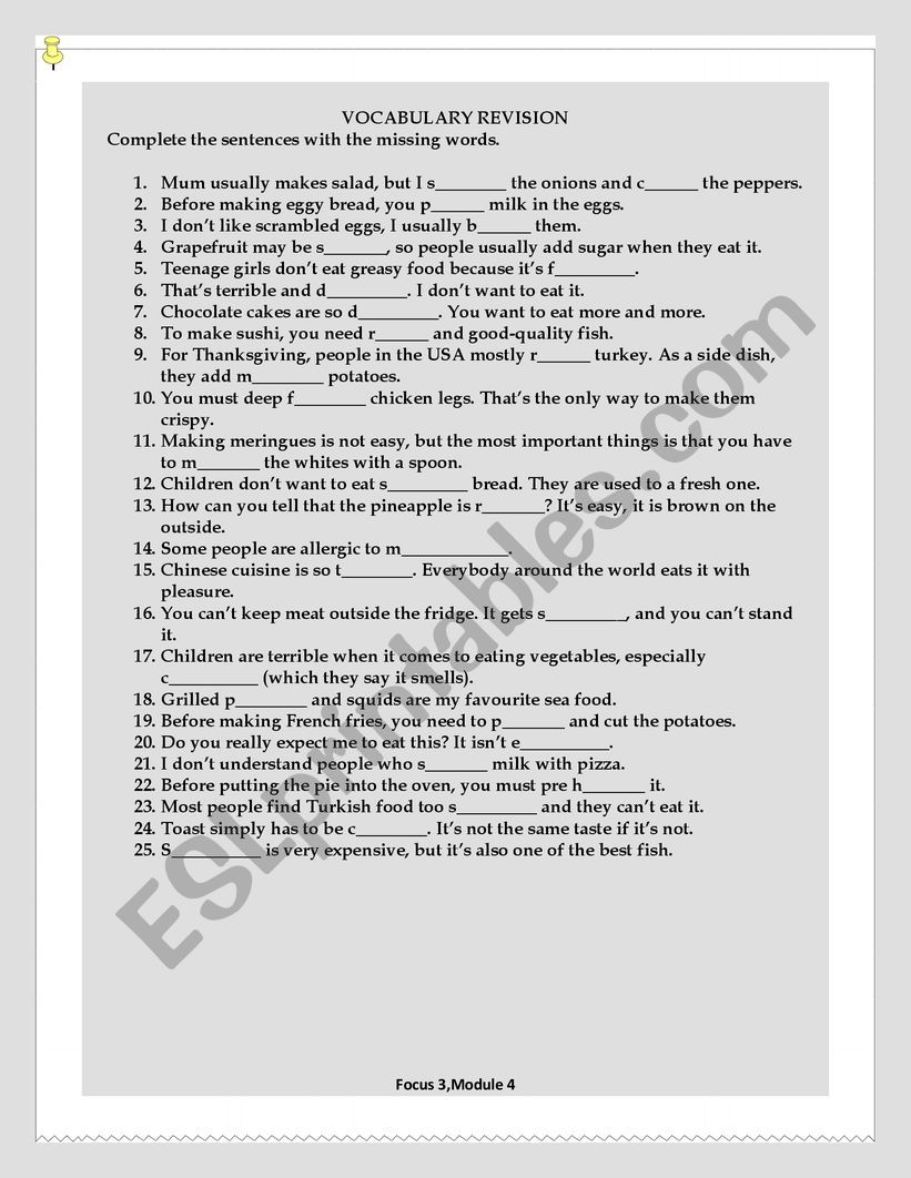 Vocabulary 21 worksheet