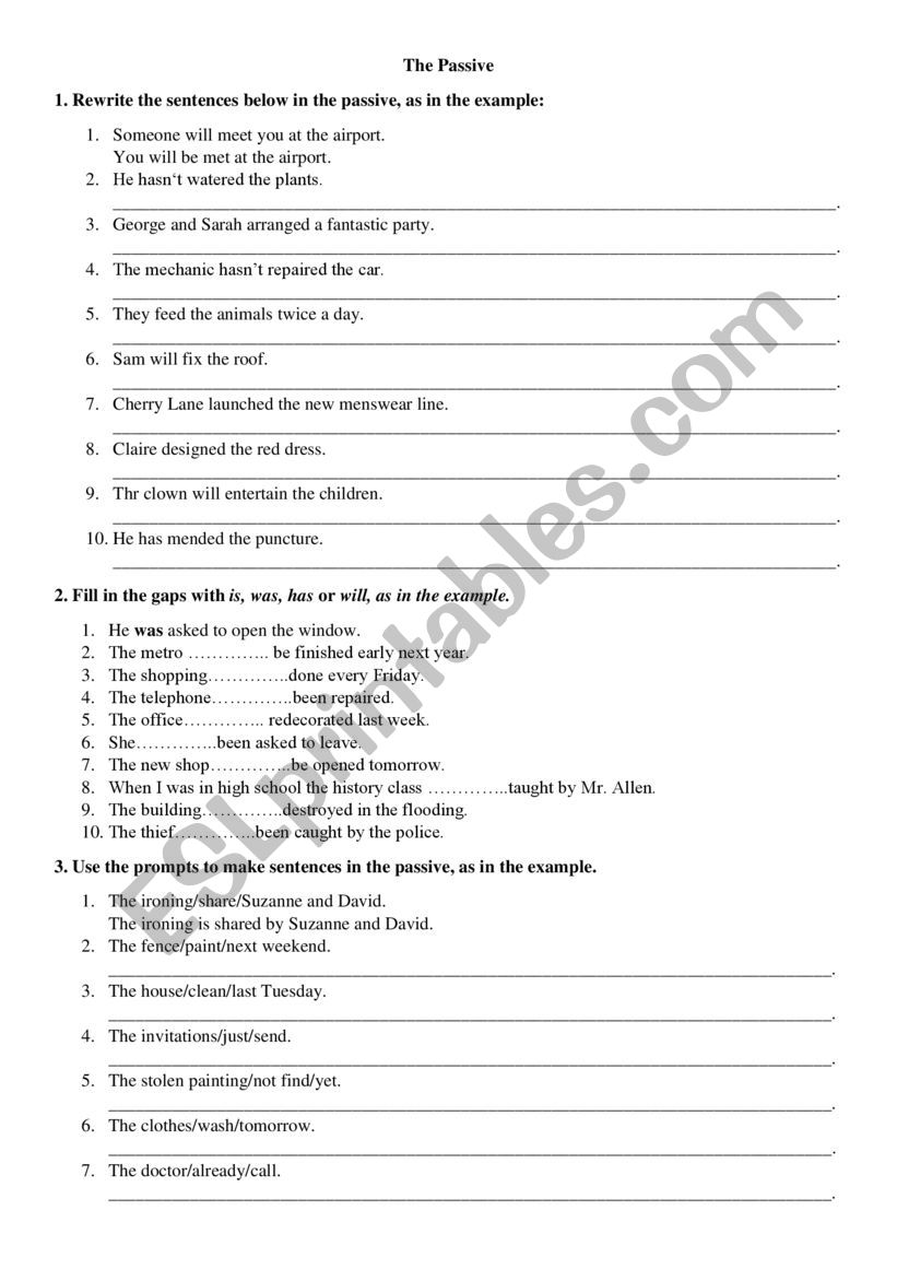 Passive worksheet