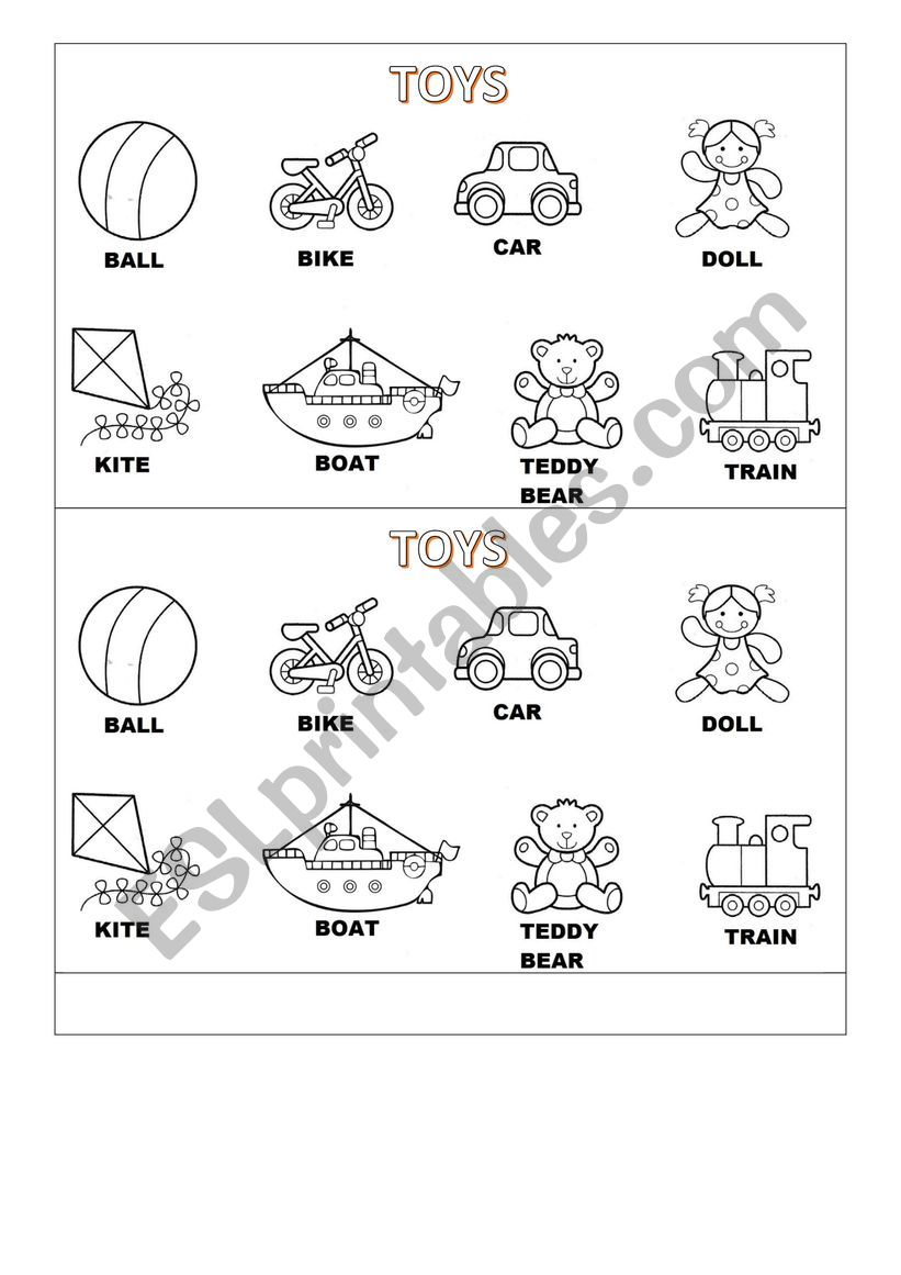 Toys worksheet