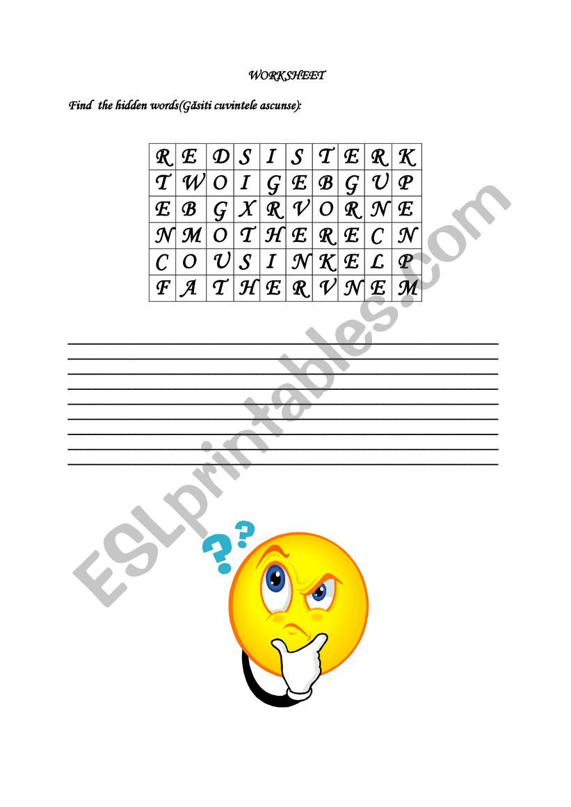 hidden words worksheet