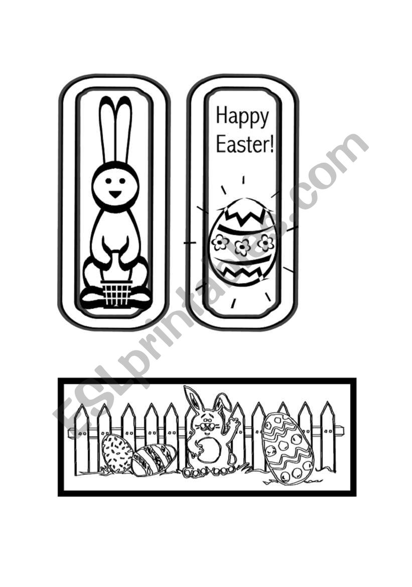 Easter bookmarks worksheet