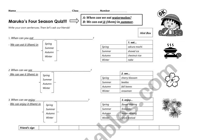 When can we~? worksheet
