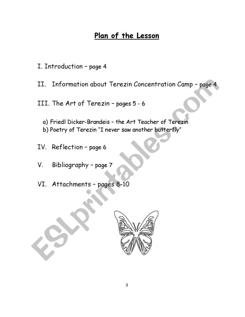 I Never Saw Another Butterfly Esl Worksheet By Nmiddle