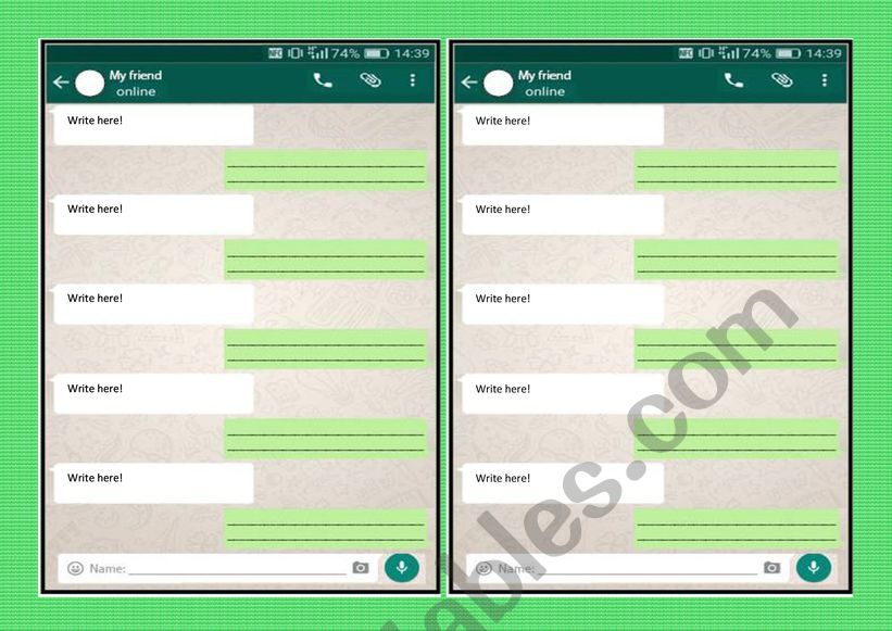 WhatsApp Conversation worksheet