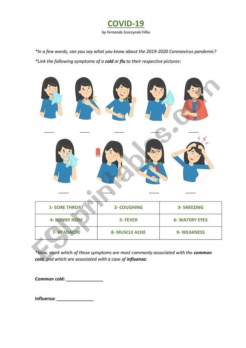 COVID - 19 Worksheet worksheet