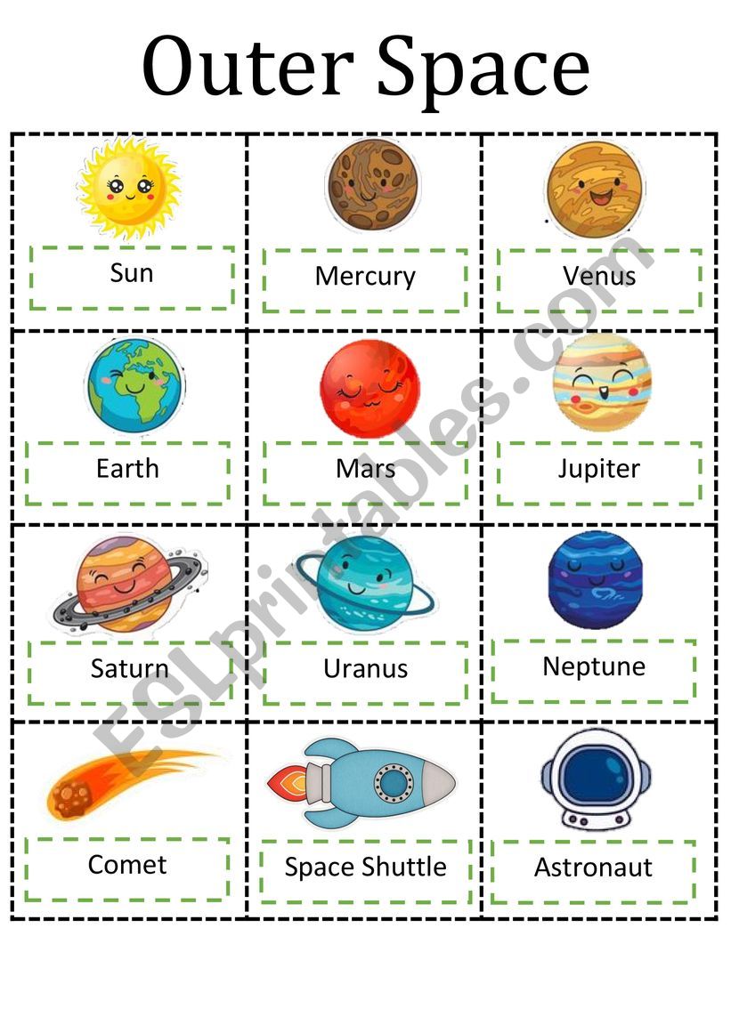 Outer Space  worksheet