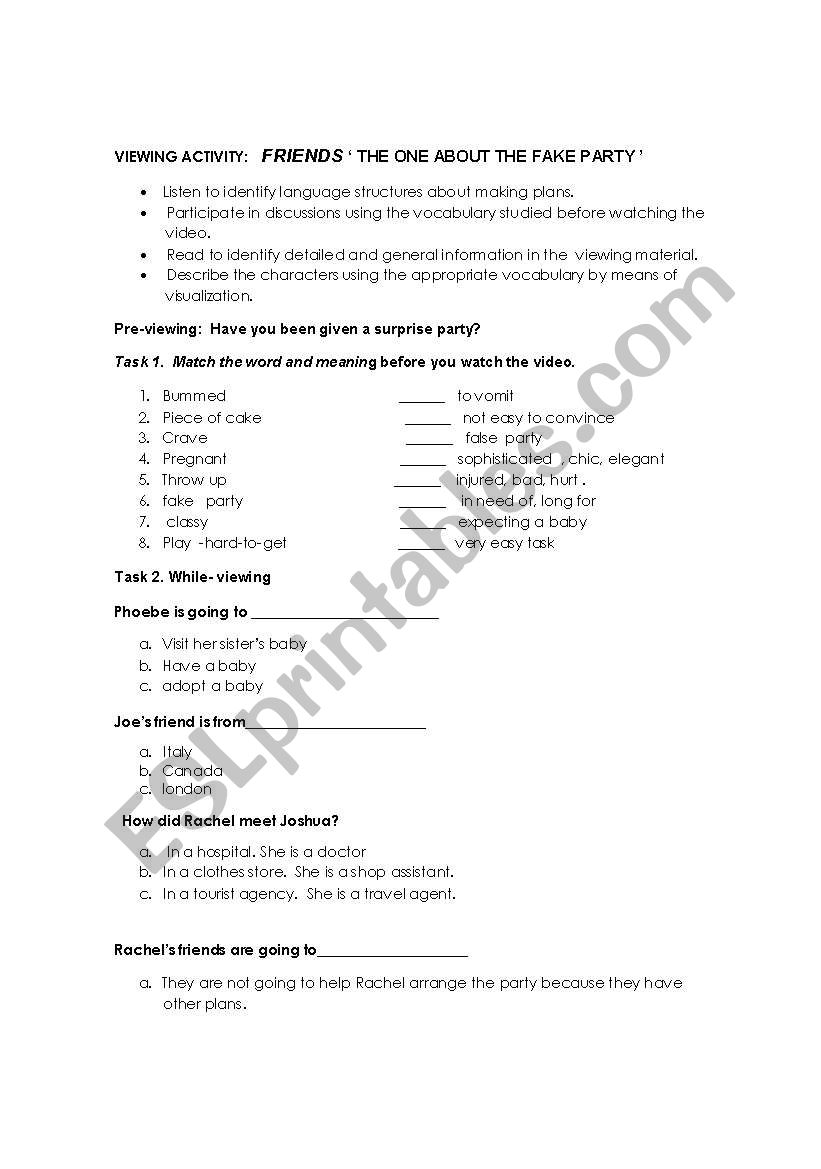 FRIENDS  worksheet