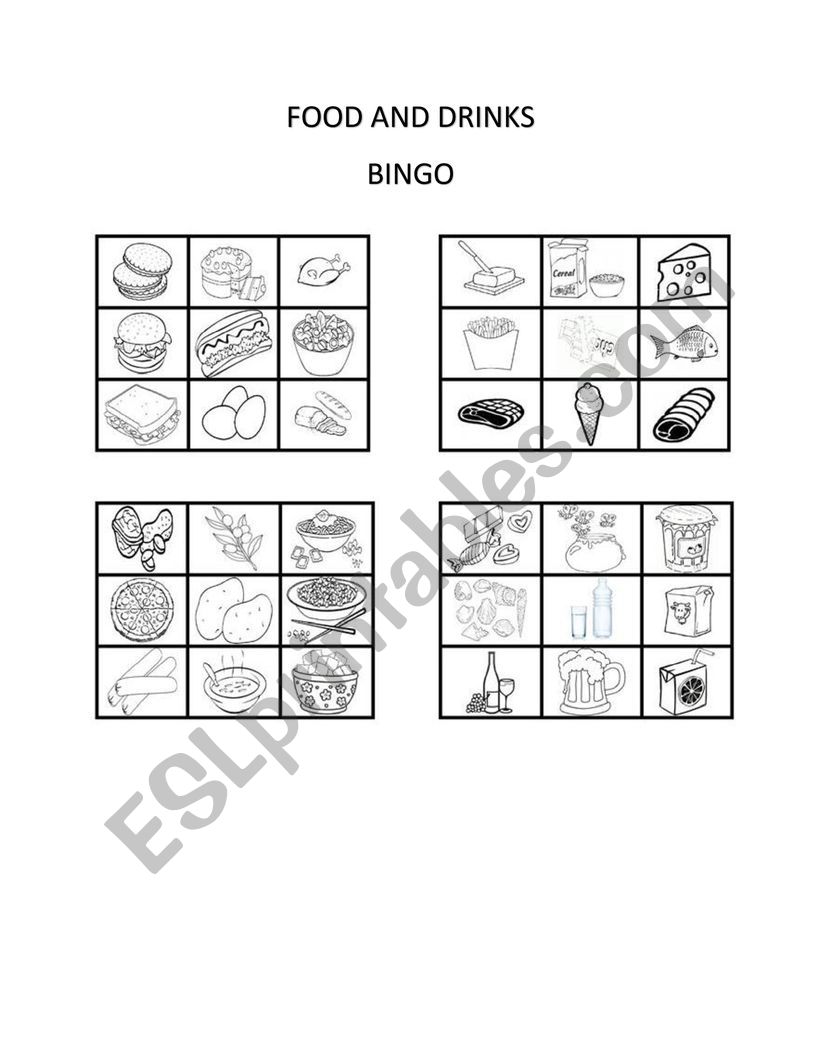 FOOD AND DRINKS worksheet