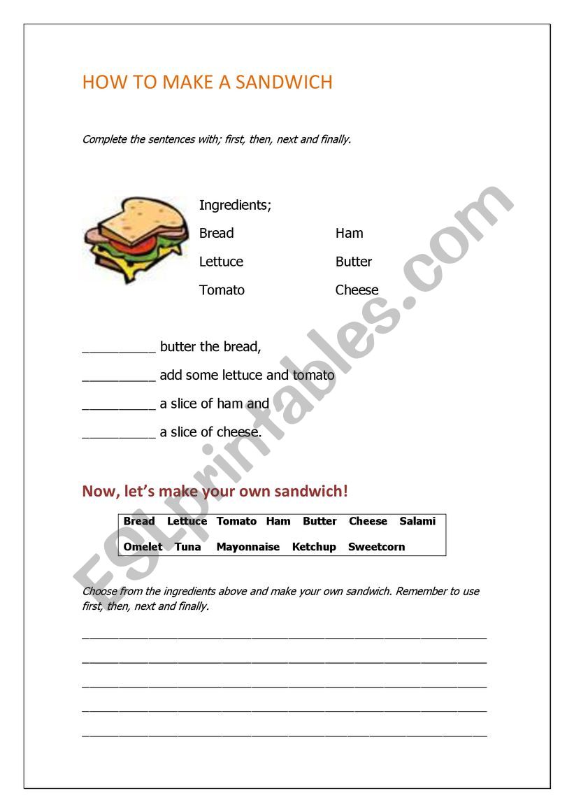 how to make a sandwich instructions