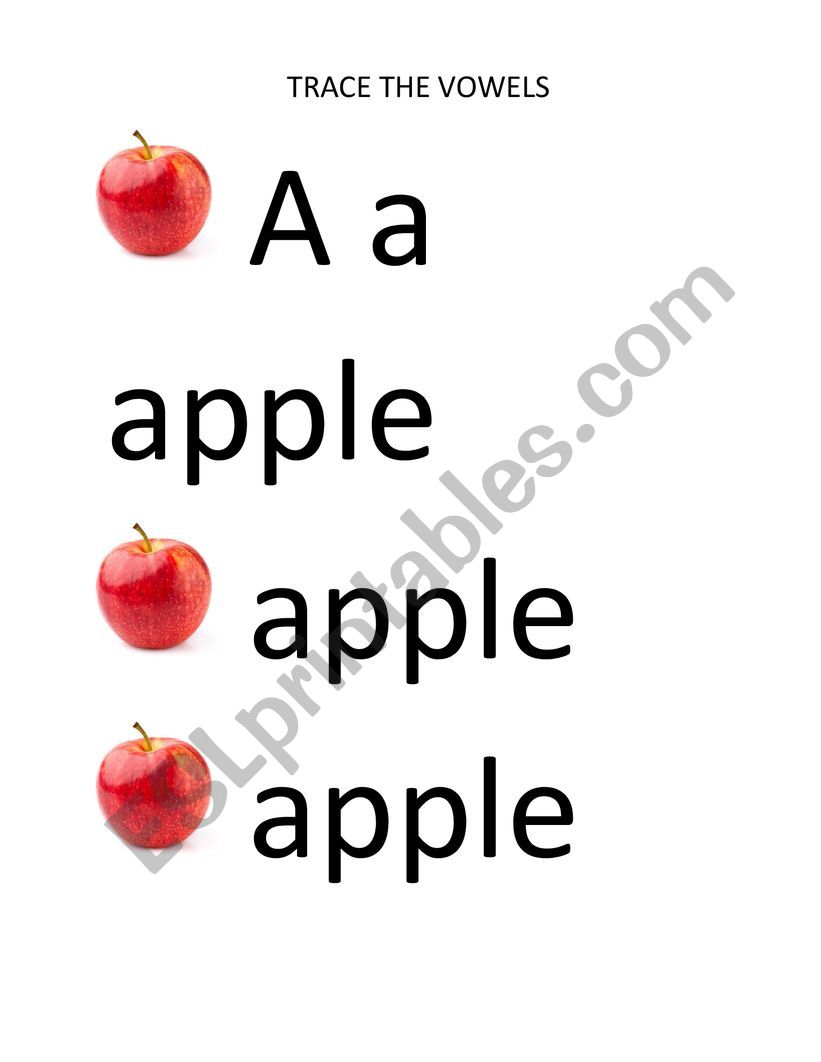 Trace vowels  worksheet