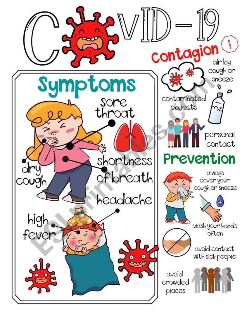 COVID-19 + Coloring worksheet