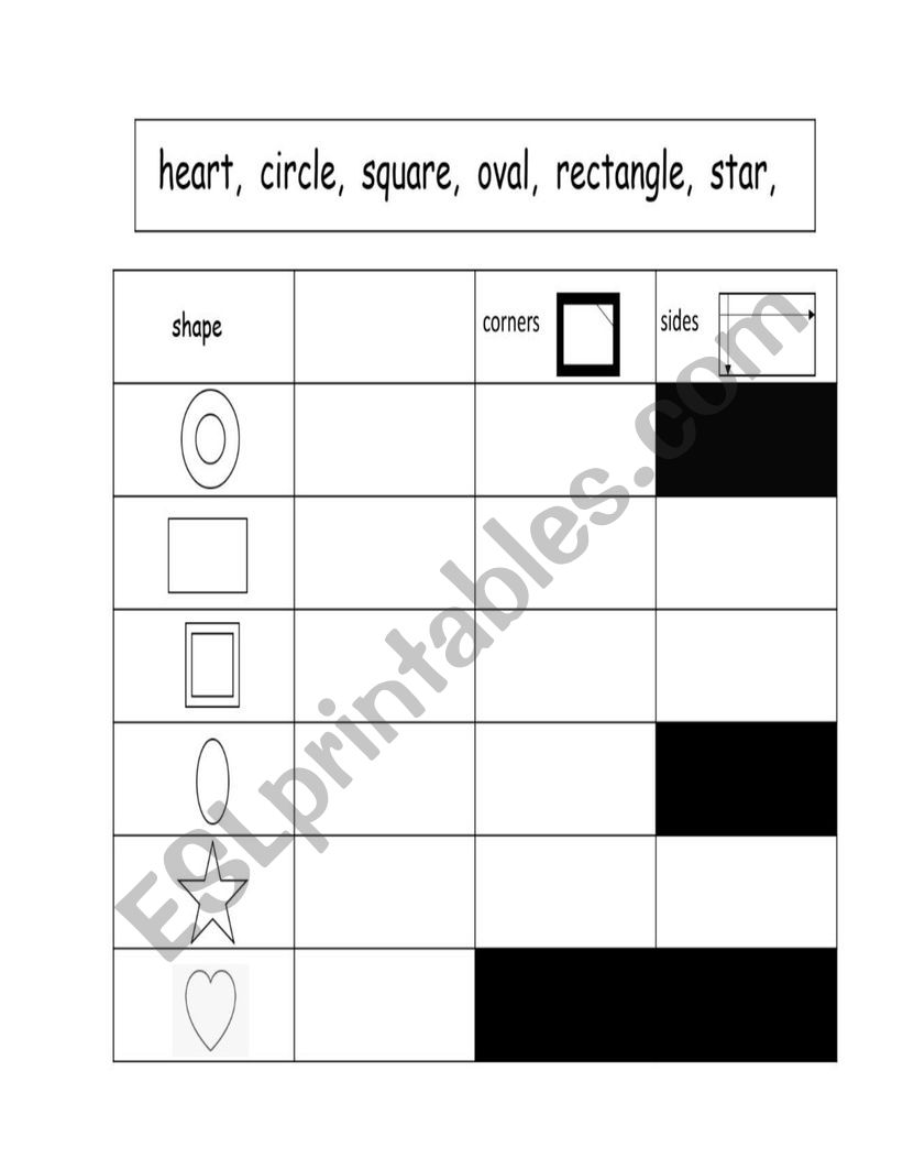 Shapes worksheet