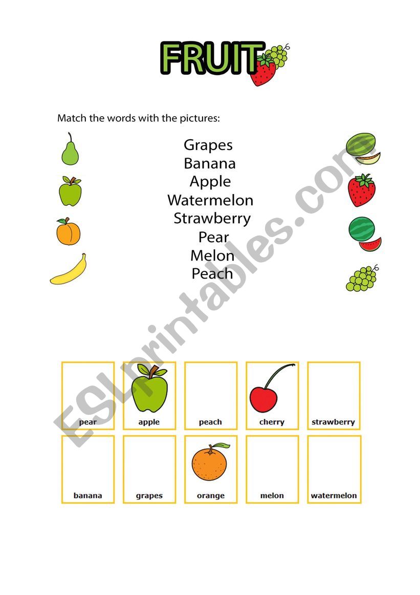 Fruit worksheet