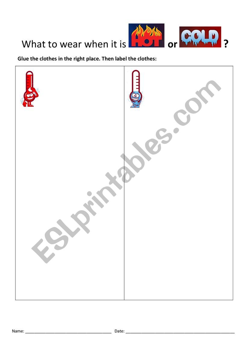 Hot or Cold? worksheet