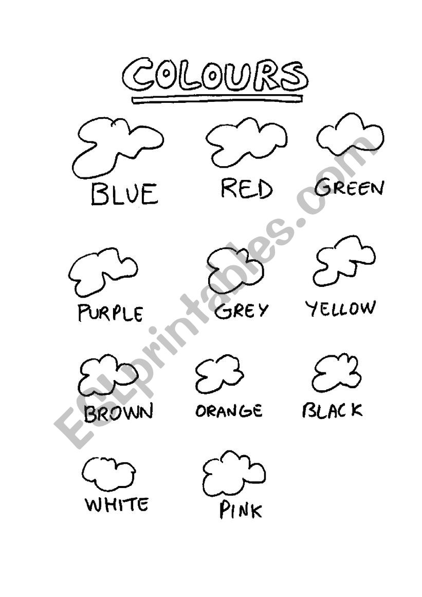 COLOURS FOR KIDS worksheet