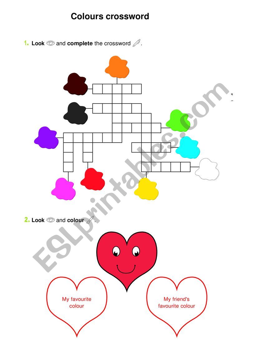 Colours worksheet