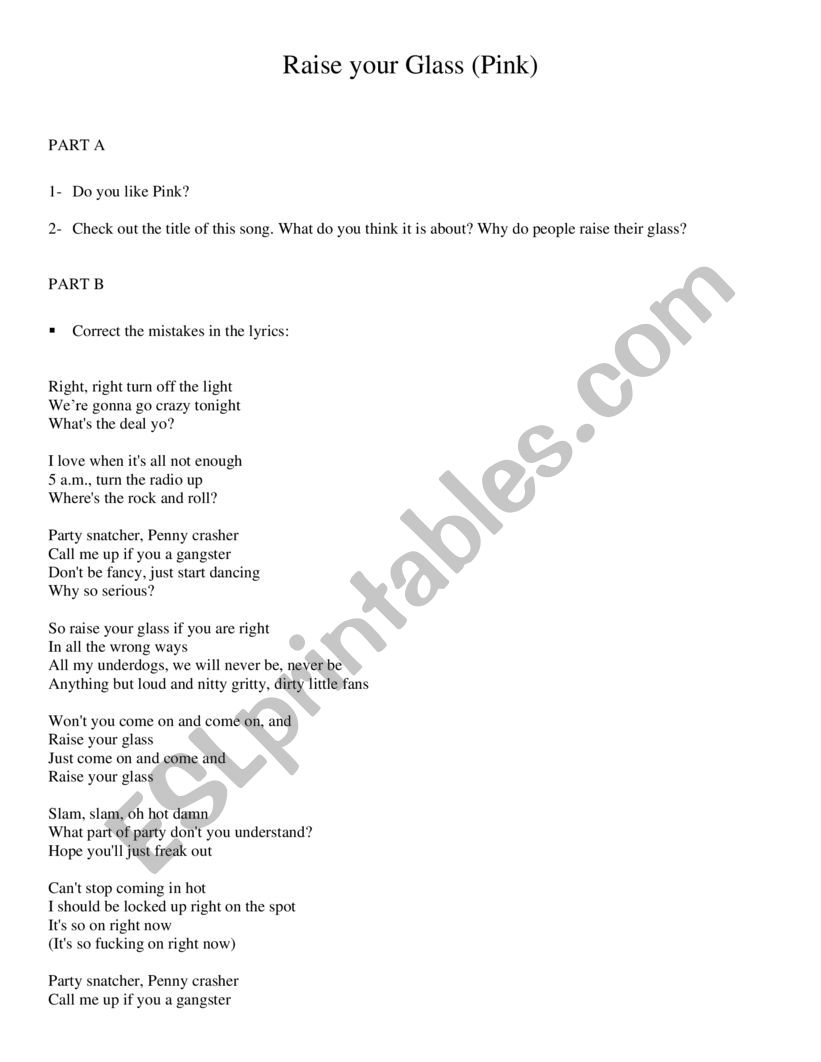 Raise your Glass - Pink - Conditional 1