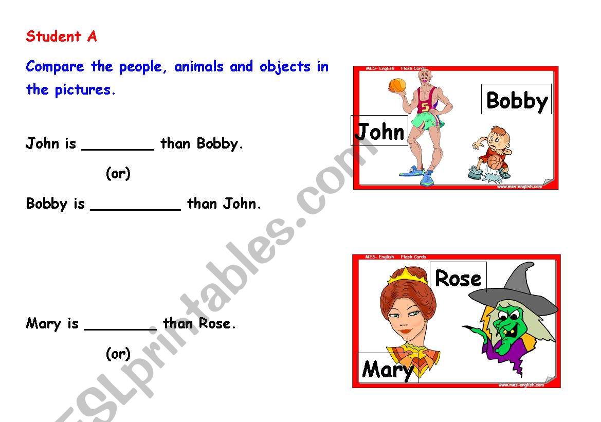Comparing  worksheet
