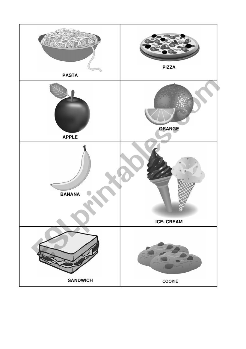 Food Flashcards worksheet