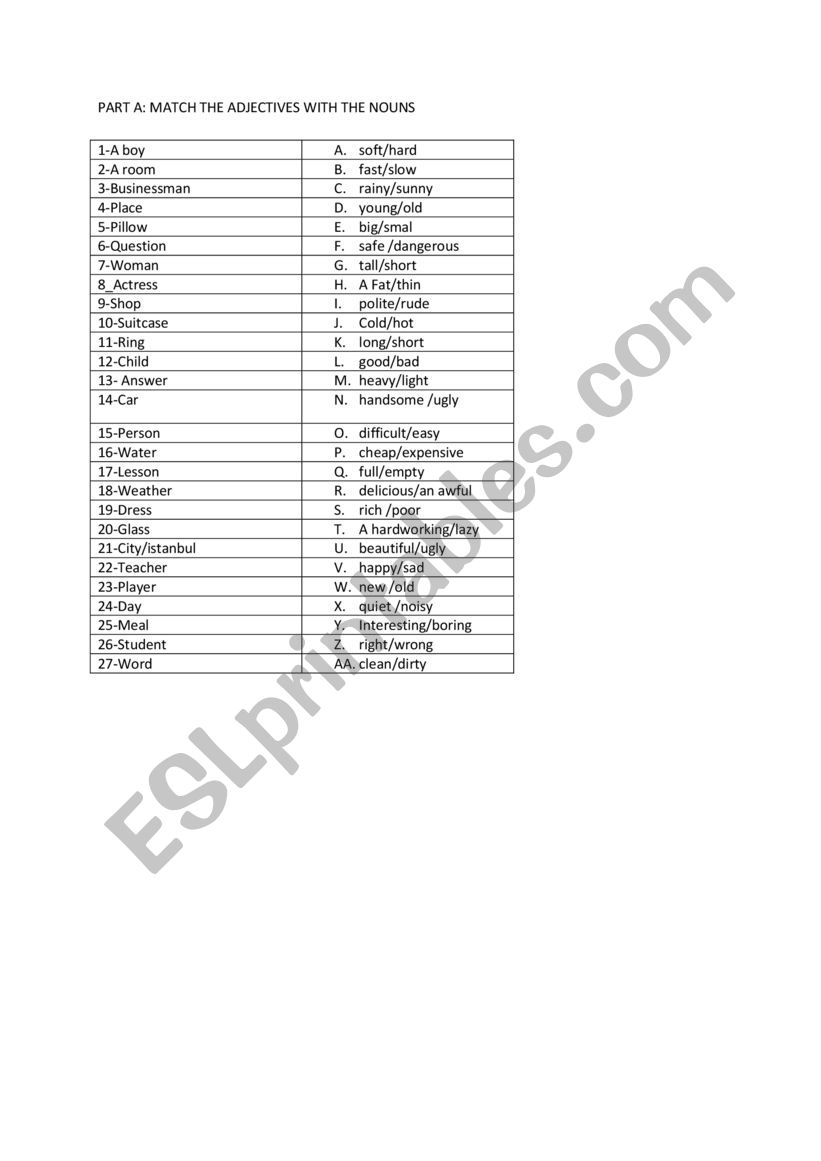 SPEAK UP worksheet
