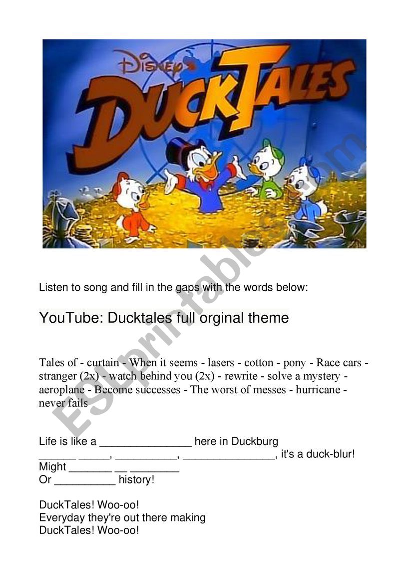 Ducktales full orginal theme song (YouTube)