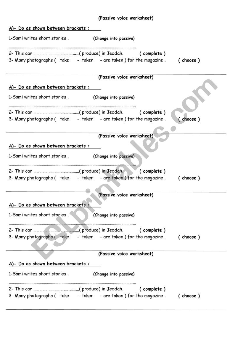 passive voice quiz worksheet