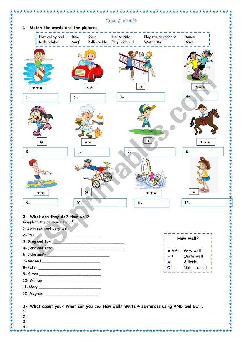 Can /canï¿½t worksheet