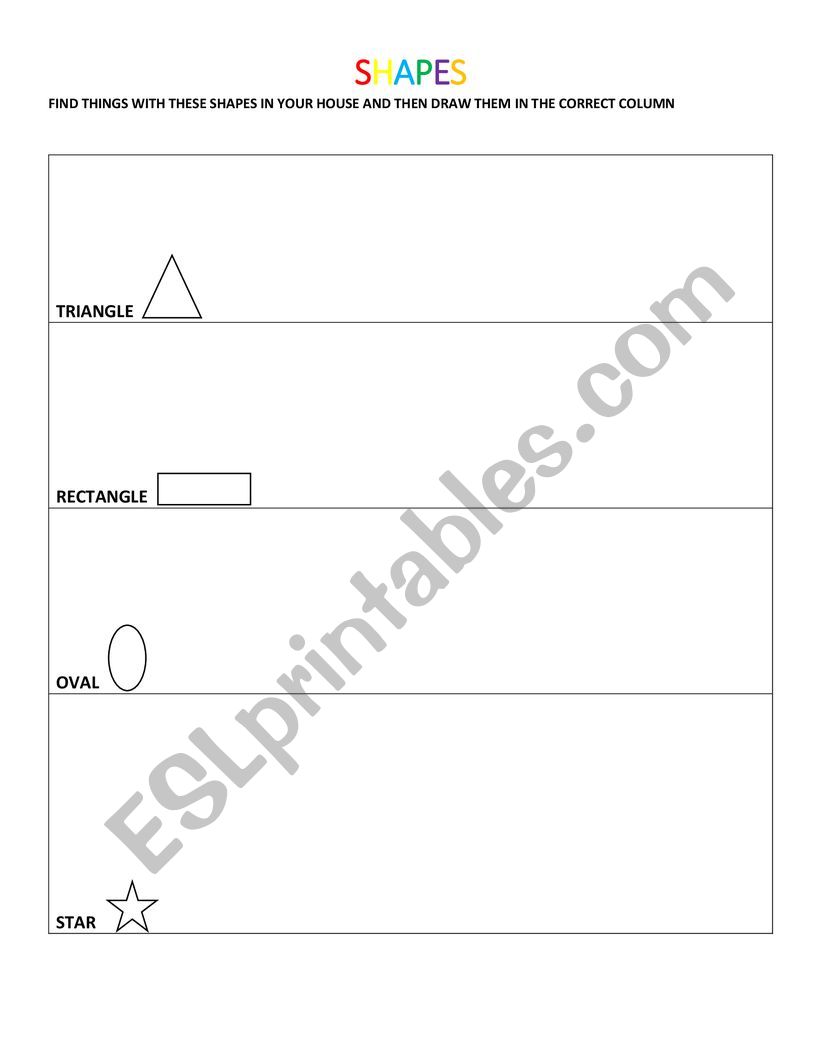 DRAW SHAPES worksheet