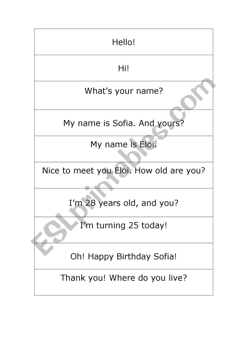 Conversation Game (1) worksheet