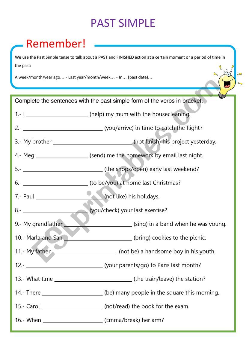 Simple Past Practice worksheet