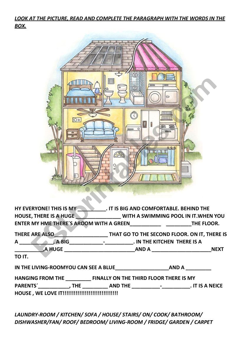 MY BEAUTIFUL HOUSE worksheet