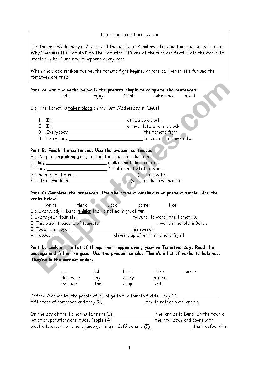 present simple review worksheet