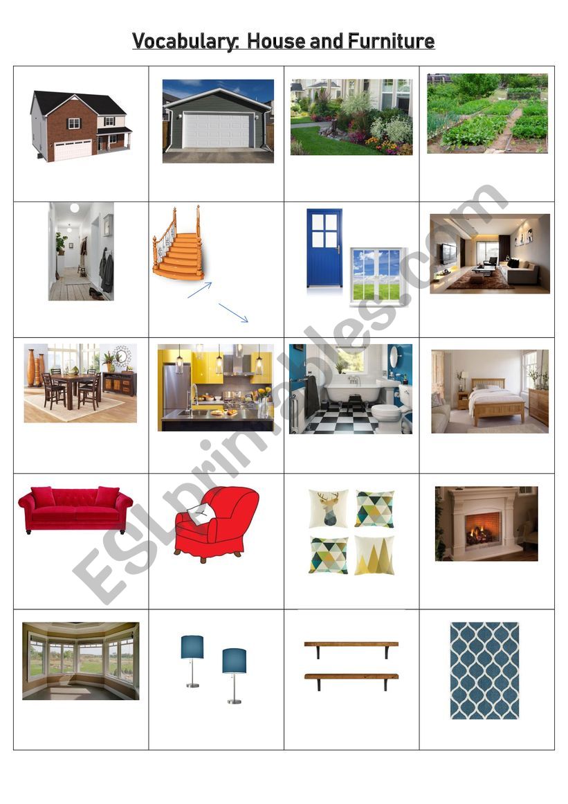 House and furniture vocabulary