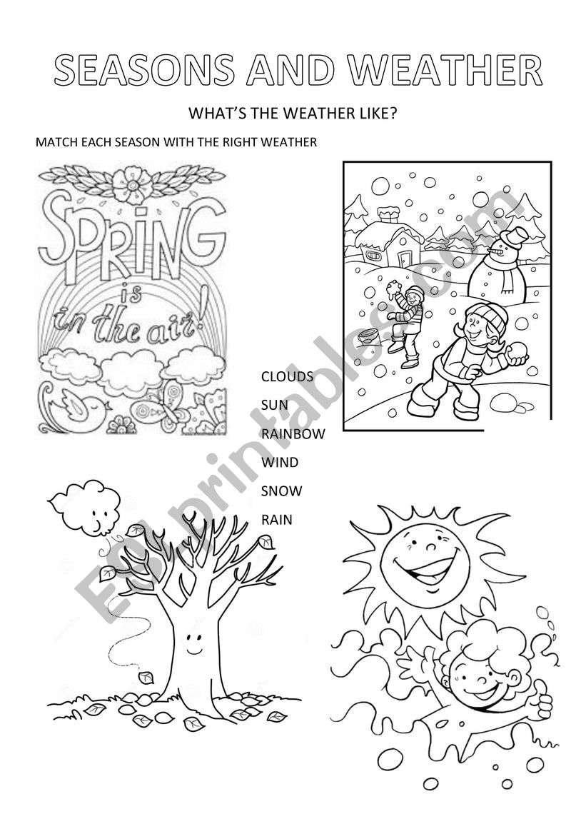 WEATHER AND SEASONS worksheet