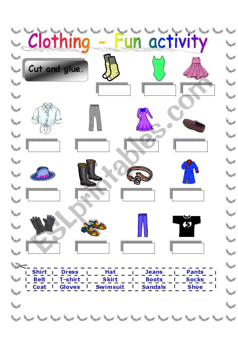  Clothing - Fun activity worksheet
