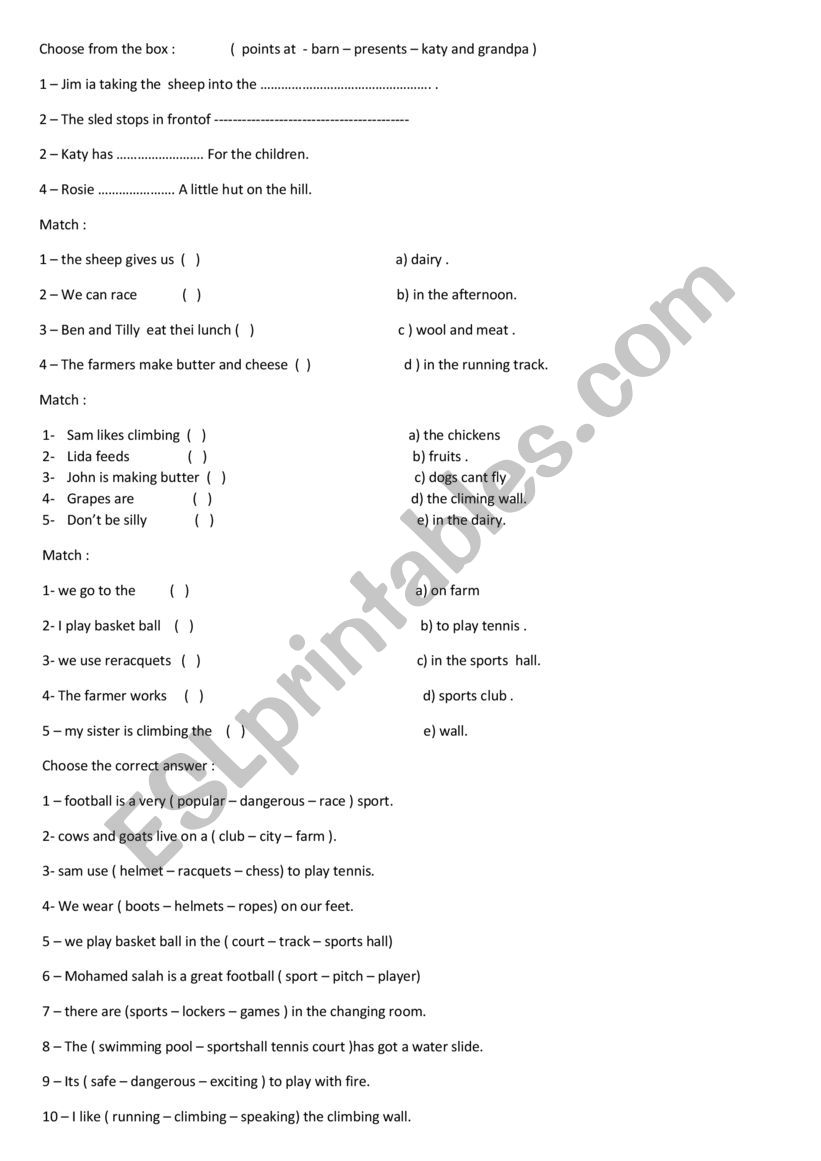 choose worksheet