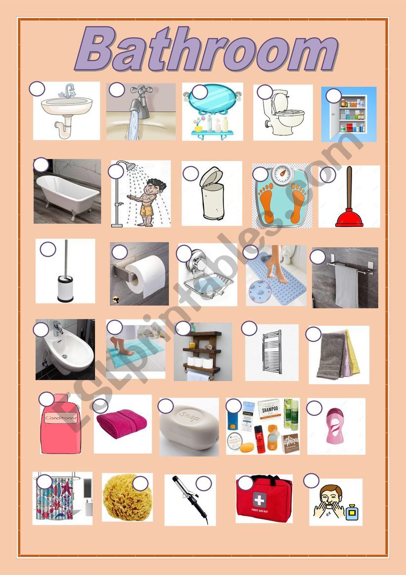 Bathroom worksheet
