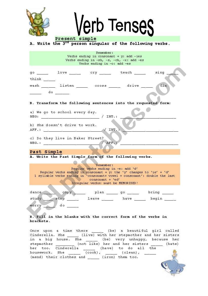 Verb Tenses Exercises worksheet