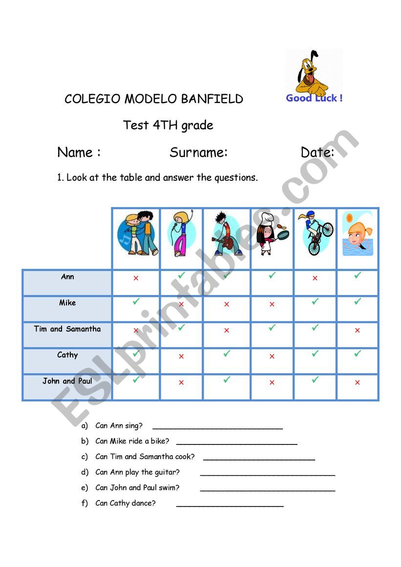 CAN  worksheet