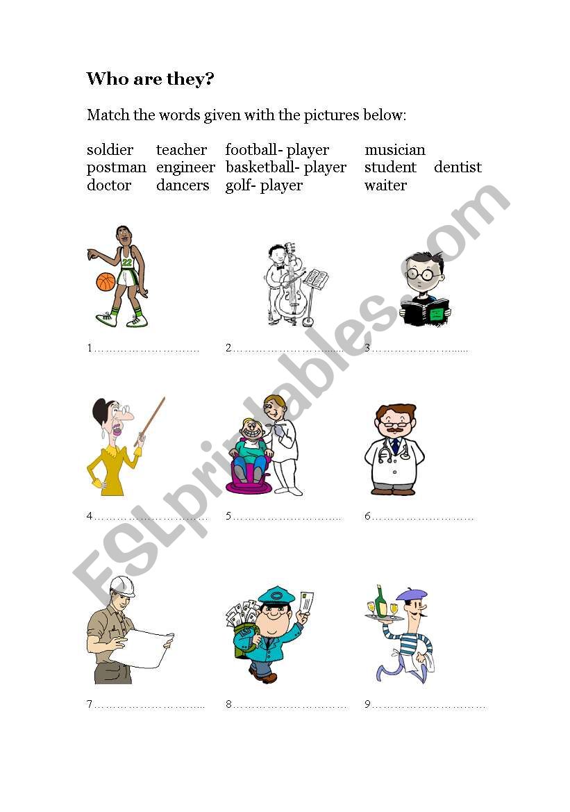 Who are they? worksheet