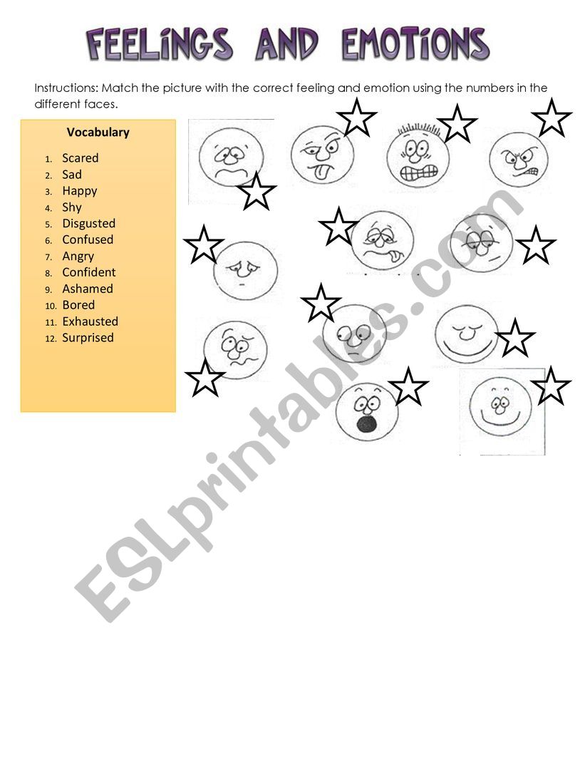 Feelings worksheet