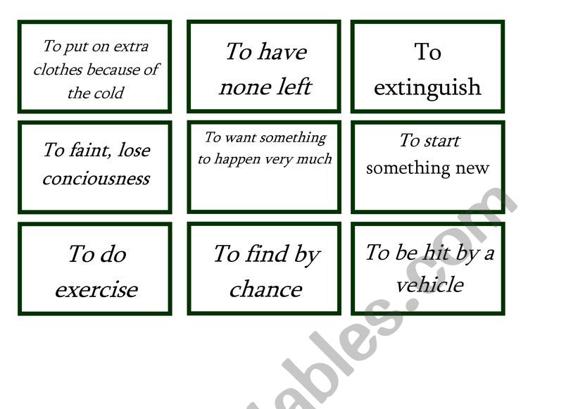 Phrasal Verbs memory cards (II)