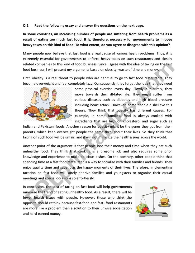 opinion essay about fast food