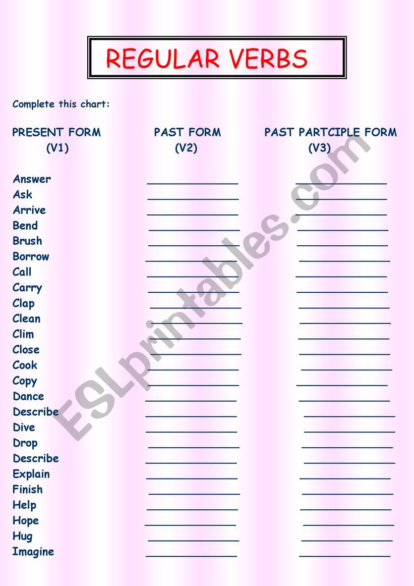 SIMPLE PAST TENSE worksheet