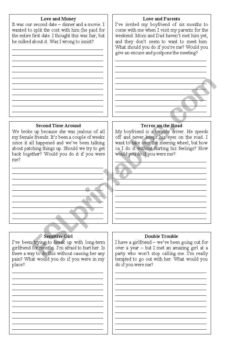 What shoul you do? worksheet